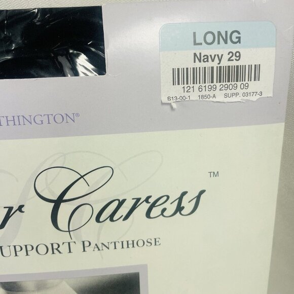 JCPenney Worthington Sheer Caress Pantyhose Long Navy Control Top Vintage - Picture 2 of 5